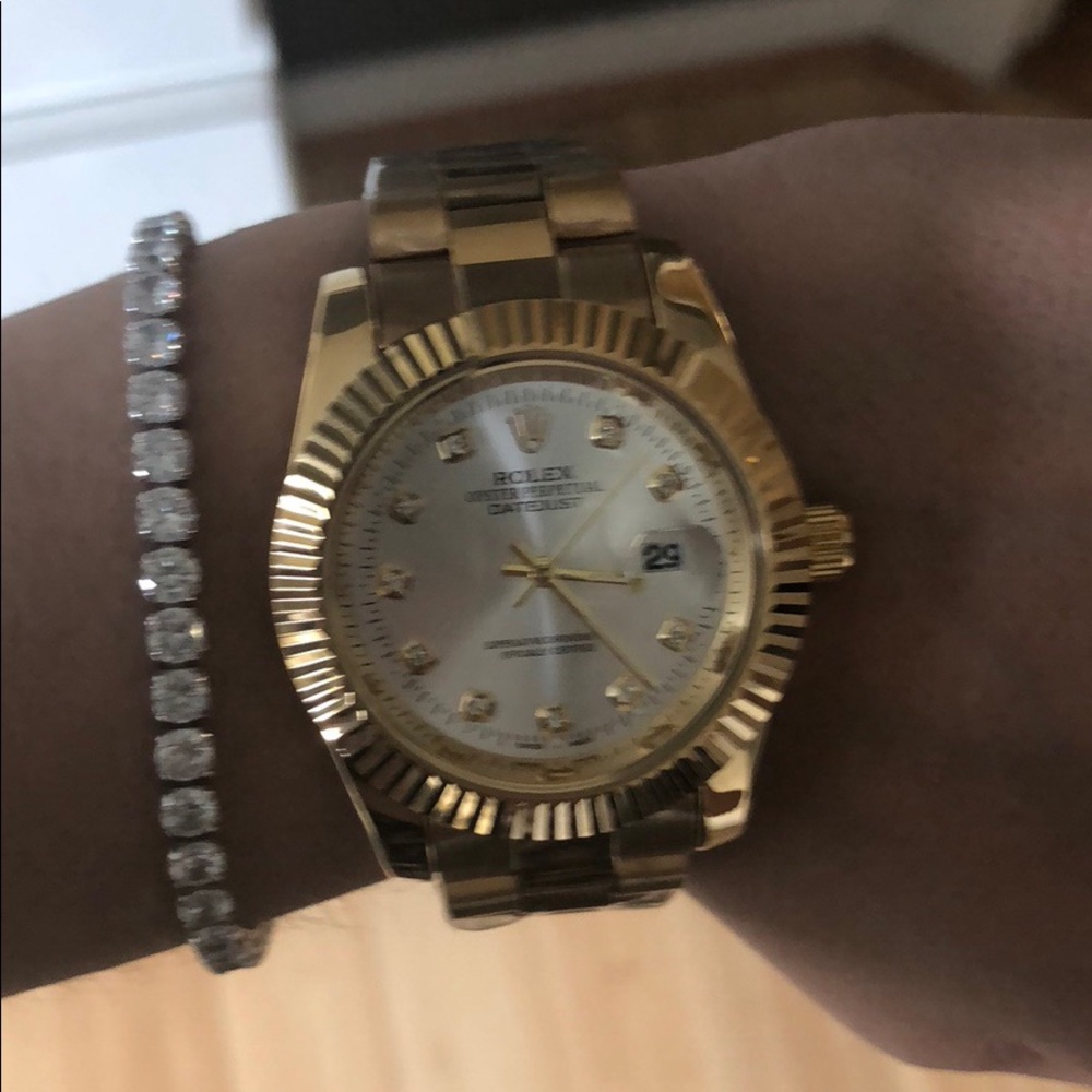 Unisex all gold color watch